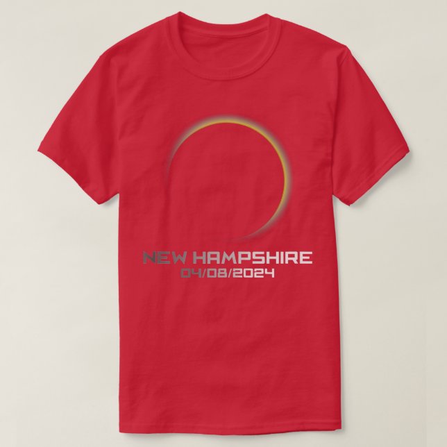 America otal Solar Eclipse New Hampshire 2024 Astr T-Shirt (Design Front)