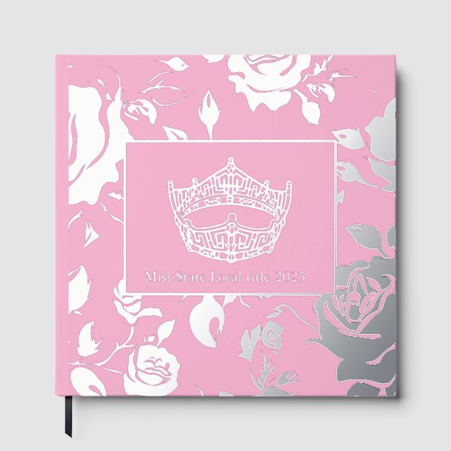 America Pageant Crown Foil Roses Scrapbook Foil Guest Book (Front)