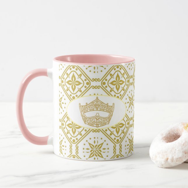 America Pageant Crown Royal Print Two tone Mug (With Donut)