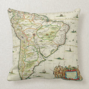 America Pars Meridionalis, page 93 of 'Atlas Minor Throw Pillow