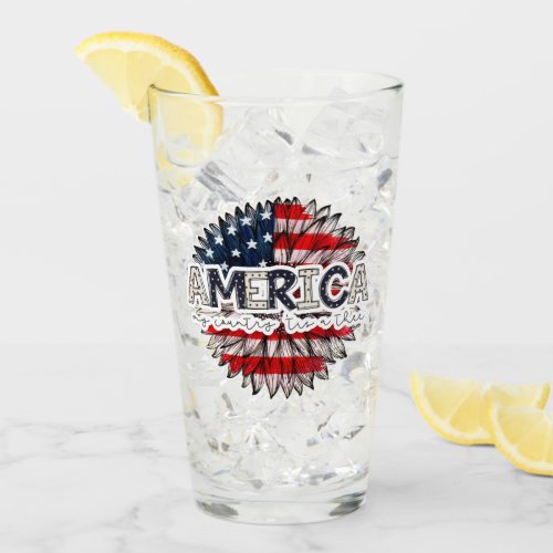 America  Patriot  Sunflower in an American Flag Glass