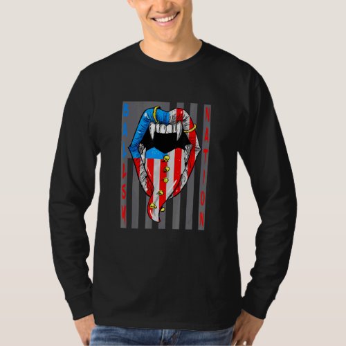 America Patriotic Brave Ballsy Nation Modern Grunt T_Shirt