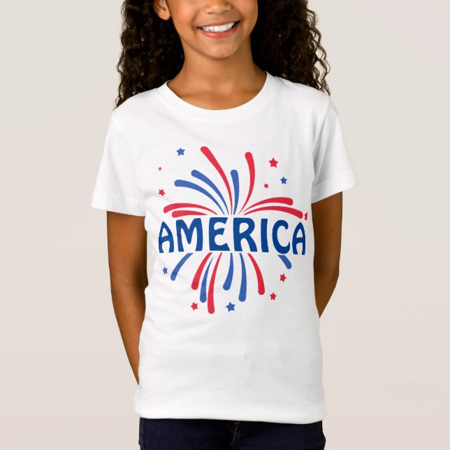AMERICA Patriotic Fireworks July 4th T-Shirt (Front)