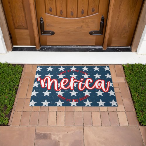 America Patriotic Front Door Mat