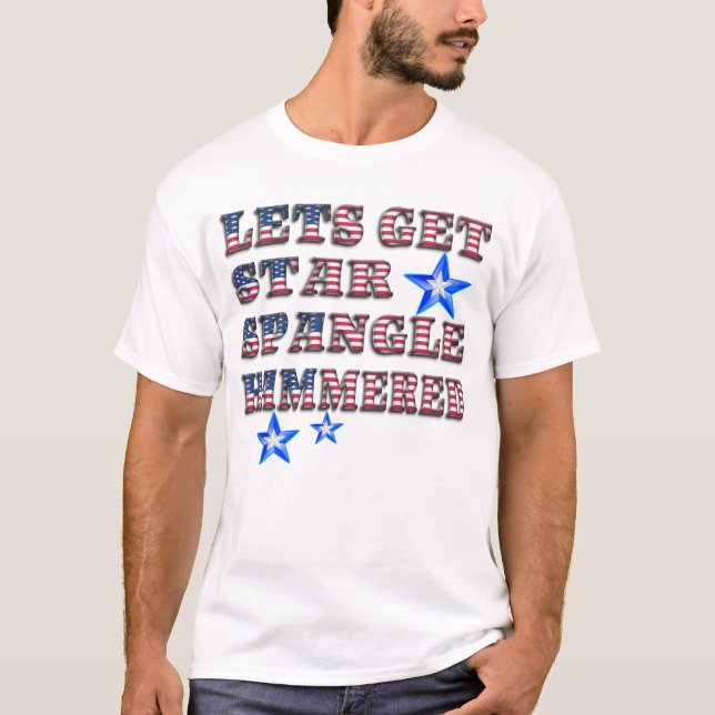 America Patriotic Star Spangle Hammered Shirt (Front)