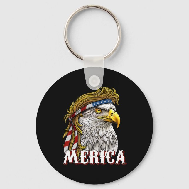 America - Patriotic Usa Flag Eagle Of Freedom - 4t Keychain (Front)
