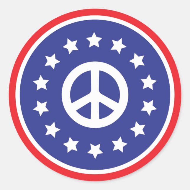 America Peace Classic Round Sticker (Front)