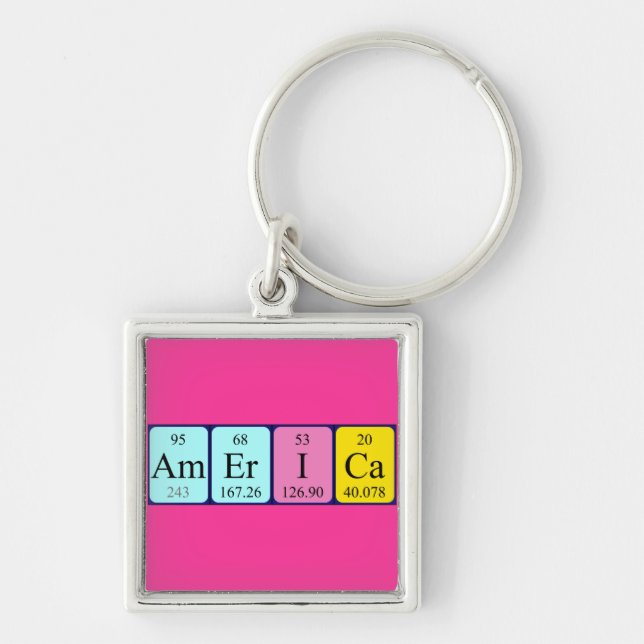 America periodic table name keyring (Front)