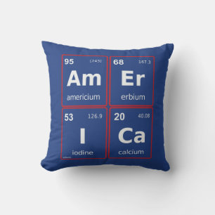 AMERICA periodic table square Throw Pillow