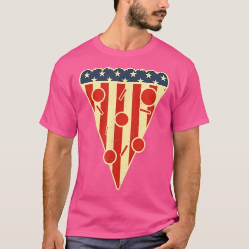 America Pizza Design 4th Of July  T_Shirt