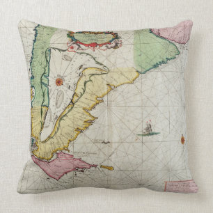 America, plate 17 from 'Le Nouveau et Grand Illumi Throw Pillow