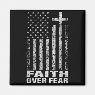 America Pride Us Flag Faith Over Fear Christian Bi Magnet