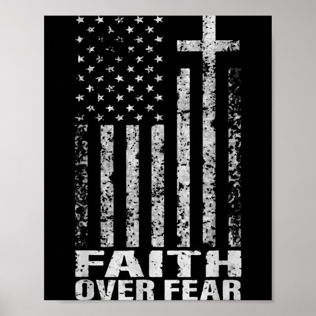 America Pride Us Flag Faith Over Fear Christian Bi Poster (Front)