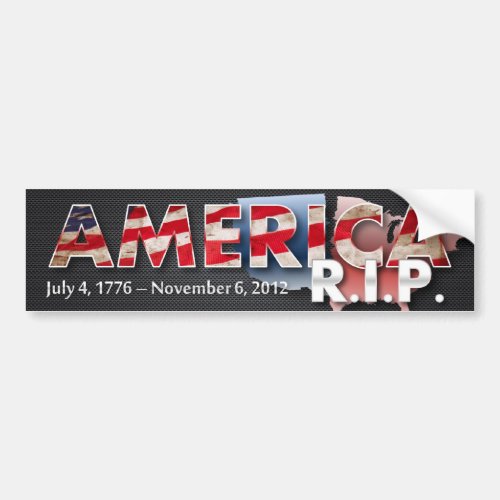 America RIP Bumper Sticker metal grunge