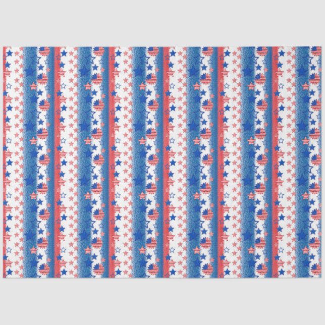 America Red White and Blue Series Design 25 Tissue Paper (Front)