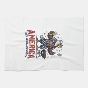 America Red White And Brew Eagle BBQ Shirt (7)_1 Kitchen Towel