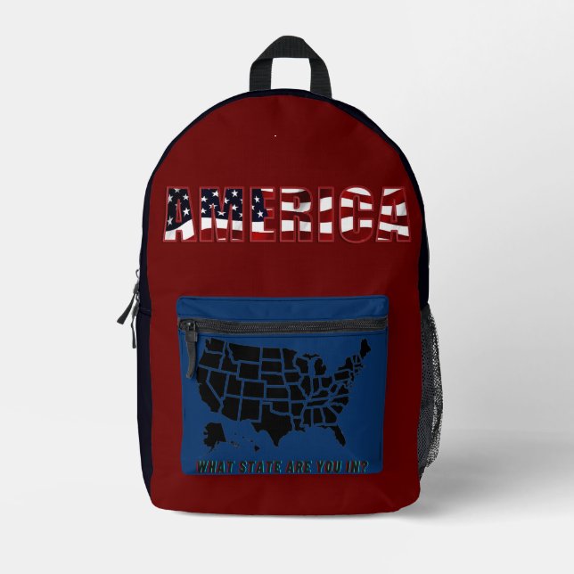 America Red White Blue Backpack (Front)