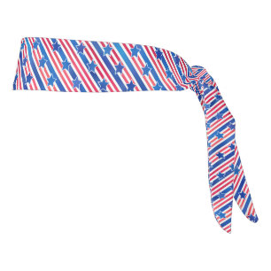 America Red White Blue Stars Stripes Patriot Hair Tie Headband