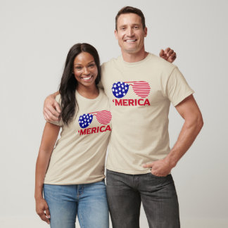 America Red White Blue Sunglasses T-Shirt