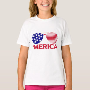America Red White Blue Sunglasses T-Shirt