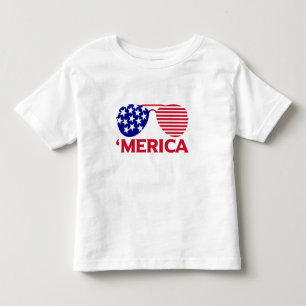 America Red White Blue Sunglasses  Toddler T-shirt