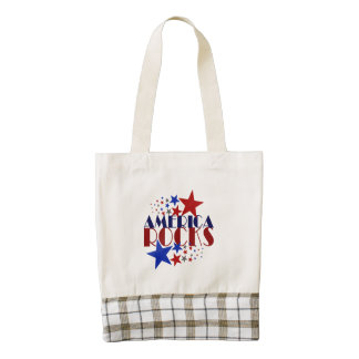 America Rocks Zazzle HEART Tote Bag