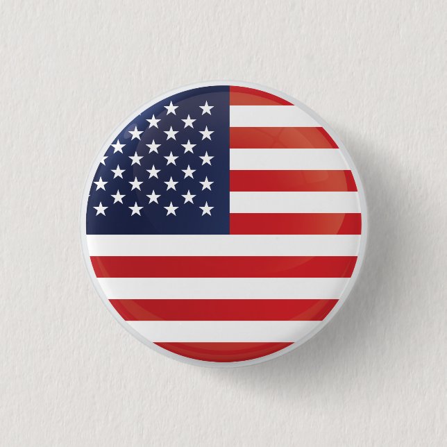 America Round Icon Flag Button (Front)