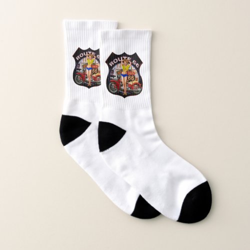America route 66 with a motorcycle socks