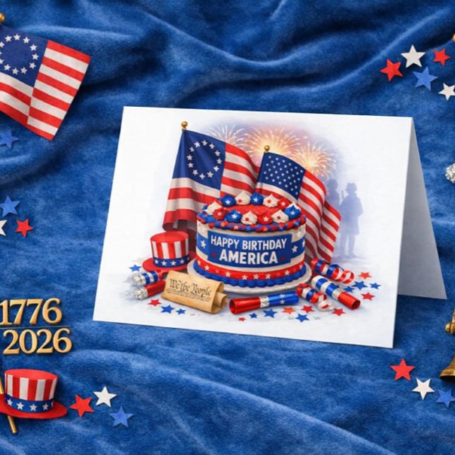 America’s 250 Years of Freedom Patriotic Birthday  Card (Creator Uploaded)
