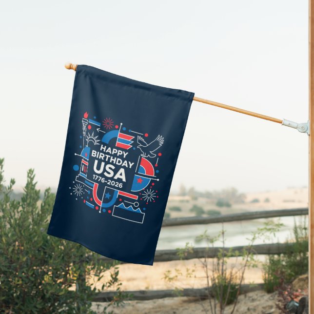 America’s 250th anniversary house flag (Insitu (Back))