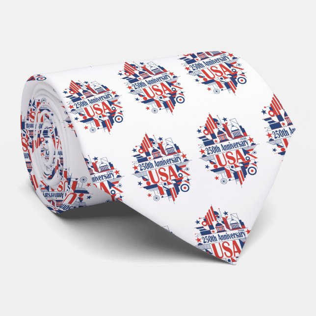 America’s 250th anniversary neck tie (Rolled)