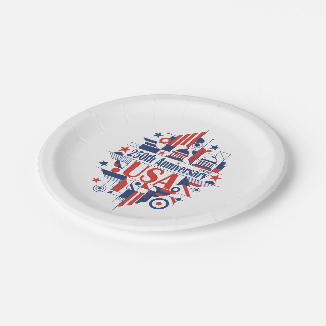 America’s 250th anniversary paper plates (Angled)