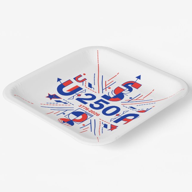 America’s 250th anniversary paper plates (Angled)