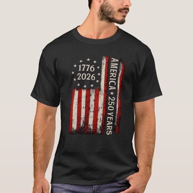 America’s 250th Anniversary USA Flag T-Shirt (Front)