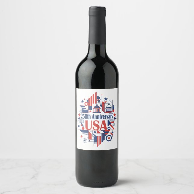 America’s 250th anniversary wine label (Front)
