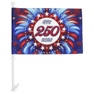 America’s 250th Birthday 1776-2026 Graphic Firew Car Flag