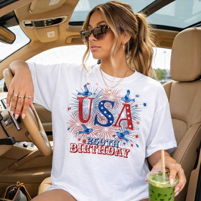 America’s 250th Birthday 1776-2026 Graphic Firew  T-Shirt (Creator Uploaded)