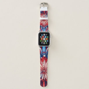 America’s 250th Birthday 1776-2026 RWB Fireworks Apple Watch Band