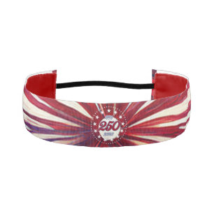 America’s 250th Birthday 1776-2026 RWB Fireworks Athletic Headband