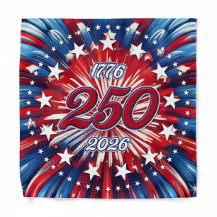 America’s 250th Birthday 1776-2026 RWB Fireworks Bandana