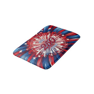 America’s 250th Birthday 1776-2026 RWB Fireworks Bath Mat