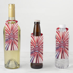America’s 250th Birthday 1776-2026 RWB Fireworks Bottle Hanger Tag