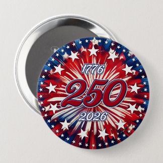 America’s 250th Birthday 1776-2026 RWB Fireworks Button