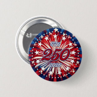 America’s 250th Birthday 1776-2026 RWB Fireworks Button