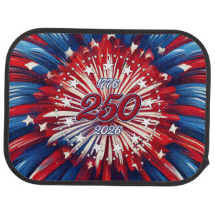America’s 250th Birthday 1776-2026 RWB Fireworks Car Floor Mat