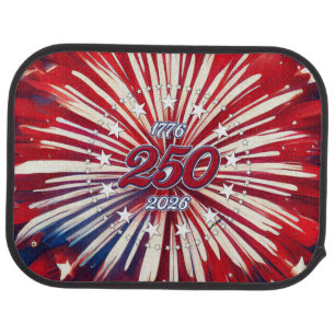 America’s 250th Birthday 1776-2026 RWB Fireworks Car Floor Mat