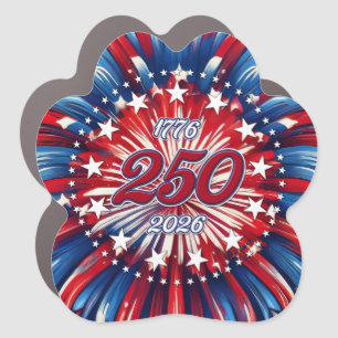 America’s 250th Birthday 1776-2026 RWB Fireworks Car Magnet