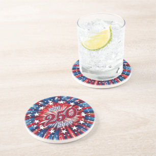 America’s 250th Birthday 1776-2026 RWB Fireworks Coaster