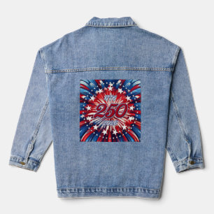 America’s 250th Birthday 1776-2026 RWB Fireworks Denim Jacket