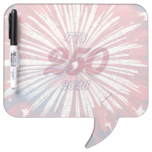 America’s 250th Birthday 1776-2026 RWB Fireworks Dry Erase Board